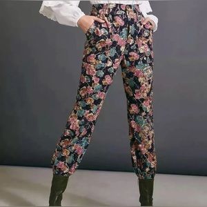 Anisa Floral Cargo Boho Peasant Hipster Hippie Art Farm Corduroy Jogger Pants